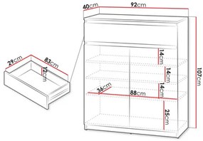 Komód 2D1S Semplo SM 02 (szürke) . 1103631