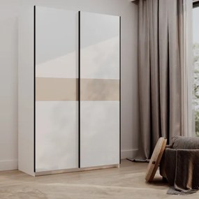BERNO ruhásszekrény, 120 cm | Fehér + Kasmír