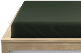 Mikroszálas gumis lepedő, sötétzöld, 90 x 200 cm