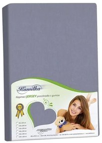 Bellatex Kamilka jersey lepedő magas matrachoz sötétszürke, 180 x 200 cm