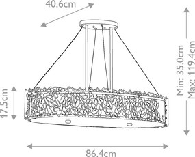 Kichler modern függeszték silver coral ezüst elsklsilvercoralisle