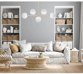 Csillár rúdon FIRA 5xE27/60W/230V arany