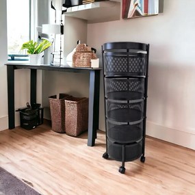 Forgatható állvány kerekeken ROUND SZ33 5 kosárral, fekete