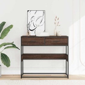 barna tölgyszínű szerelt fa tálalóasztal 90x35x80 cm