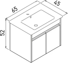 Side mosdószekrény, 65 cm – TR785PNC1201