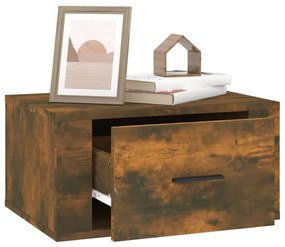 Füstös tölgy színű falra szerelhető éjjeliszekrény 50x36x25 cm