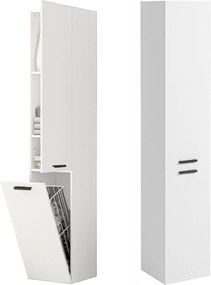 Fürdőszoba Szekrény Polc Oszlop 2 Ajtós Fehér Magas Polcos Modern