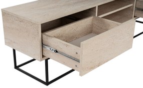 TV szekrény Escape 180 -Fekete, Travertine