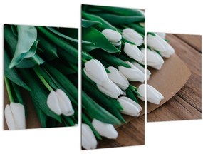 Egy csokor fehér tulipán képe (90x60 cm)