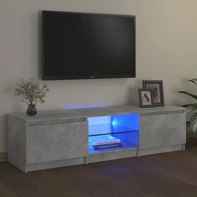 Szürke TV-szekrény LED-világítással 140 x 40 x 35,5 cm