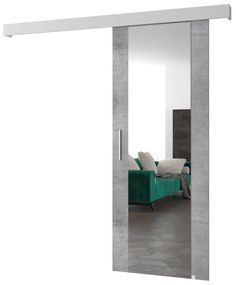 Tolóajtó 90 cm Sharlene II (világos beton + matt fehér + ezüst) (tükörrel). Akció -6%. 1043633