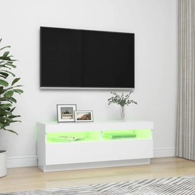fehér TV-szekrény LED-világítással 100 x 35 x 40 cm