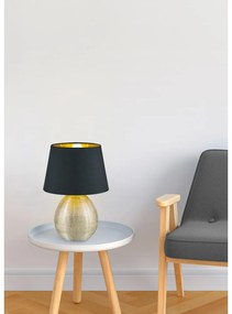 Luxor fekete kerámia-szövet asztali lámpa, magasság 35 cm - Trio