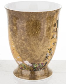 Bögre kanállal, porcelán, többszínű, 10,5x11,5x8,5, kanál, 12,5 cm Klimt: A csók