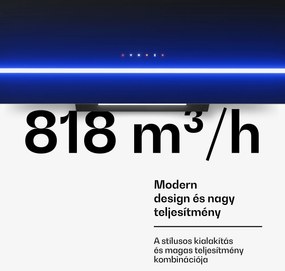 Klarstein Illuminosa ferde páraelszívó | Elszívó és keringtető üzemmód | Minimalista | 818 m³/h | 90 cm