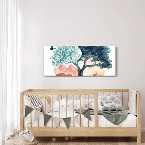 Kép – Akvarellfa tele élettel (120x50 cm)