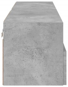 2 db betonszürke szerelt fa fali TV-szekrény 60x30x30 cm