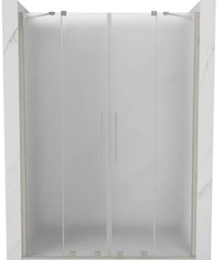 Mexen Velar Duo, tolózuhanyajtó 140 cm-es nyitáshoz, 8 mm-es mattüveg, csiszolt acél, 871-140-000-32-97