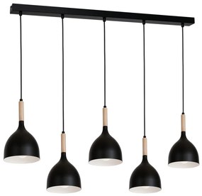 Csillár zsinóron NOAK WOOD 5xE27/60W/230V