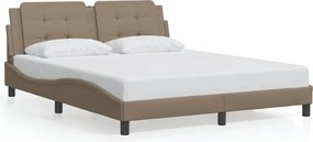 vidaXL cappuccino színű műbőr ágykeret matrac nélkül Zadar 160x200 cm