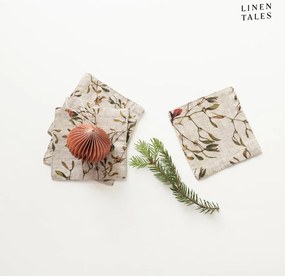 Natúr színű poháralátét szett karácsonyi mintával 4 db-os – Linen Tales