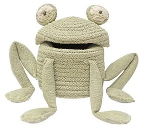 Zöld textil játéktároló kosár ø 15x15 cm Mini Fred the Frog – Lorena Canals