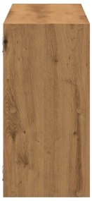 kézműves tölgy színű szerelt fa fali polc 100 x 25 x 50 cm