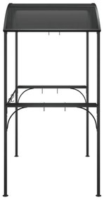 antracit acél grillező pavilon oldalsó polcokkal 220x115x230 cm