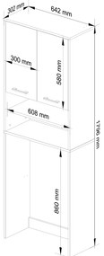 Mosógépszekrény Farid Típus 5 (wenge + szonoma tölgy). 1069760