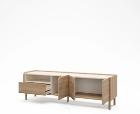 Natúr színű TV-állvány tölgyfa dekorral 180x55,5x44 cm Monza – Marckeric