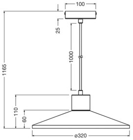 Ledvance - Csillár zsinóron DECOR PLASTER 1xE27/25W/230V átm. 32 cm vakolat fehér
