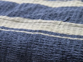 Krepp ágynemű Renforcé pamutból KÉK VONAL kék Ágyneműhuzat mérete: 70 x 90 cm | 140 x 200 cm