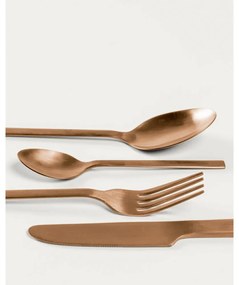 Rézszínű rozsdamentes acél evőeszköz készlet 16 db-os Kelda – Kave Home
