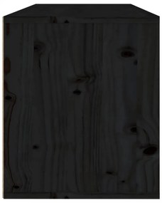 fekete tömör fenyőfa faliszekrény 80 x 30 x 35 cm