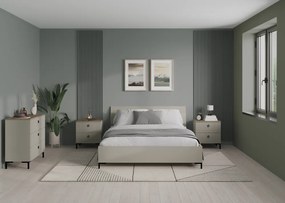 Franciaágy, 160x200, szürkésbarna Taupe, DOMCA