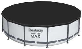Bestway Steel Pro MAX föld feletti medence, szürke, átmérő 396 cm, magas 122 cm