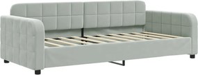 vidaXL világosszürke bársony kanapéágy 90 x 190 cm
