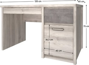 PC asztal 1D2S, nairobi gesztenye/onix, JESI NEW