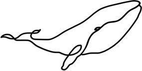Whale fém fali dekoráció, 50×25 cm