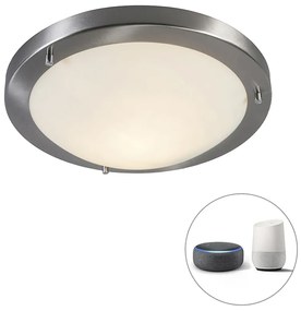 Okos mennyezeti lámpa acél 31 cm, beleértve a WiFi A60 IP44 - Yuma