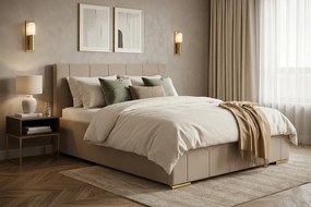 KAMI ágy 180x200 cm Krém Matrac nélkül