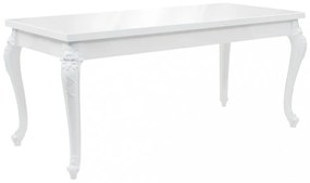 Magasfényű fehér étkezőasztal 179 x 89 x 81 cm