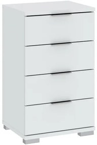 4 Fiókos Kis Szekrény Fehér Színben. PRAGA 42x46x79 cm.