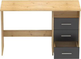 Számítógépasztal, artisan tölgy/grafit, LARISTOTE NEW