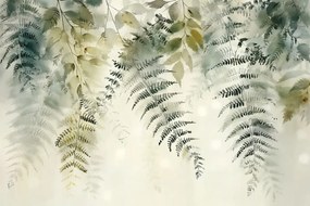 Fotótapéta Flizelina Grafika Levelek Zöld Páfrány Erdő Természet 312x219 ragasztó