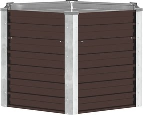vidaXL barna horganyzott acél kerti magaságyás 129 x 129 x 77 cm