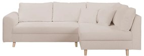 Bézs buklé sarokkanapé (jobb oldali) Ariella – Ropez