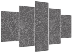 Kép - Szürke pálmalevelek (150x105 cm)