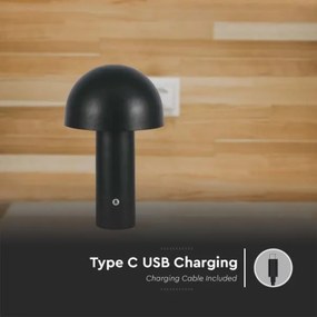 LED Dimmelhető tölthető asztali lámpa LED/1W/5V 3000-6000K 1800 mAh fekete