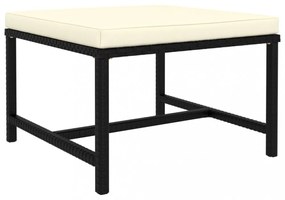 4 részes fekete polyrattan kerti kanapészett párnákkal